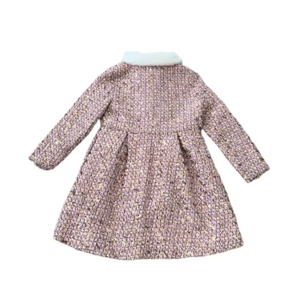 Disney Princess‎ Pink Tweed & Gold Sequin Girls Coat Size 4